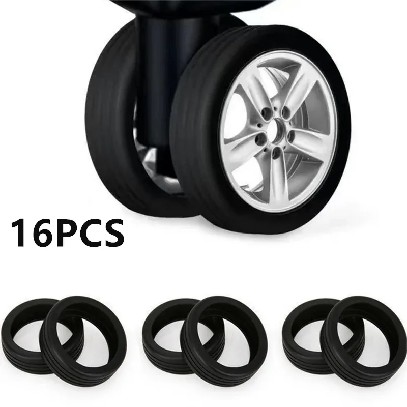 protecteur de roue en silicone pour bagages, réduction universelle du bruit, ensemble de 4/8/16 pièces, housse