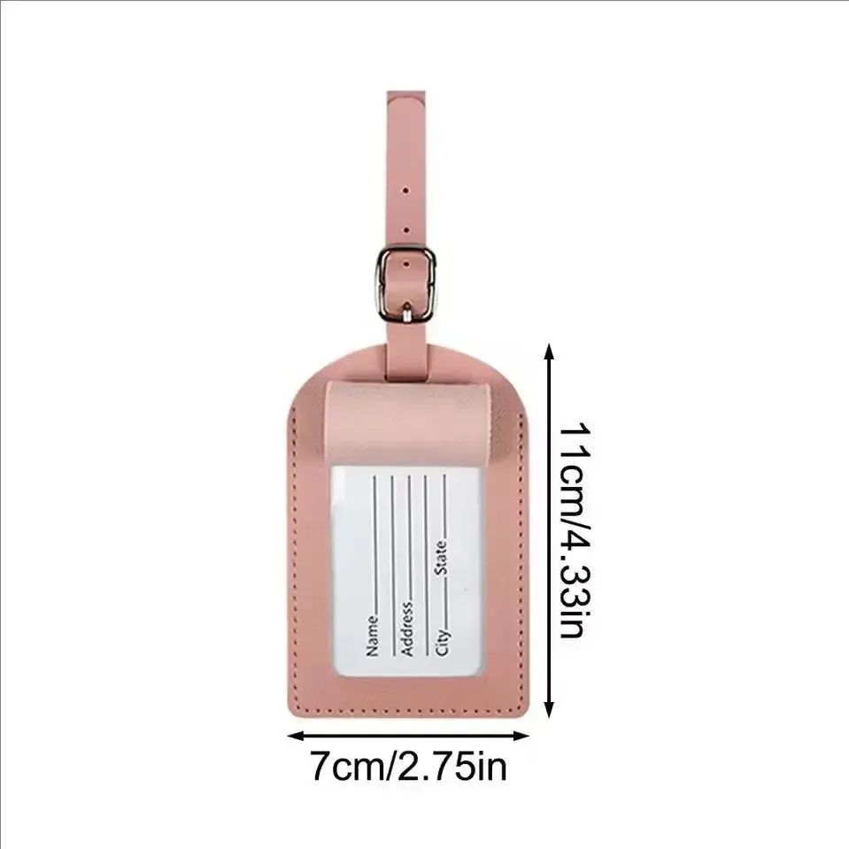étiquette de bagage de voyage en cuir pu épaisse avec marquage à chaud, étiquette de sac à main, couverture de passeport
