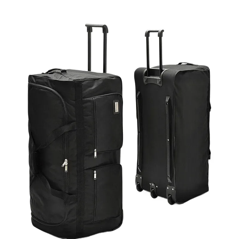 sac de voyage extra large, sac polochon roulant étanche avec roulettes, poignée de traction pour bagages, valise en tissu oxford