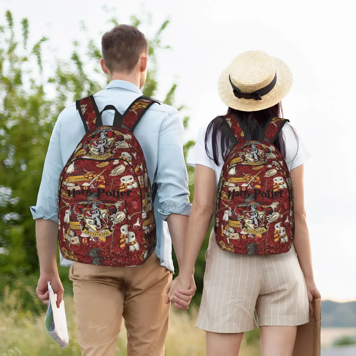 sac à dos magique harry potter h-hp-p pour hommes et femmes, sac à dos décontracté pour étudiants, sac à dos d'affaires, sac à dos pour ordinateur portable en toile avec poche