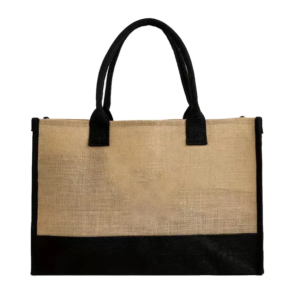 sac fourre-tout en jute pour femmes, sac de shopping de grande capacité, protection de l'environnement, sacs de rangement portables, sacs à main à la mode 2024