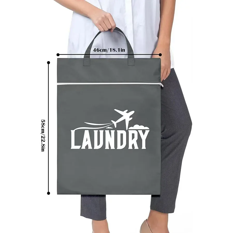 sac de voyage imperméable pour le linge, pochette de rangement humide/sec avec fermeture éclair et sangle de suspension, sac de rangement portable (1 pièce)