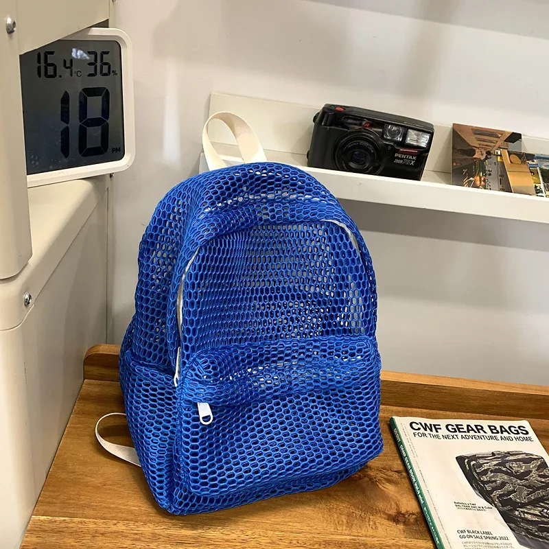 nouveautés petit sac à dos en maille sacs femmes mode couleur unie sacs à dos femmes voyage simple plage étudiant école sacs à dos