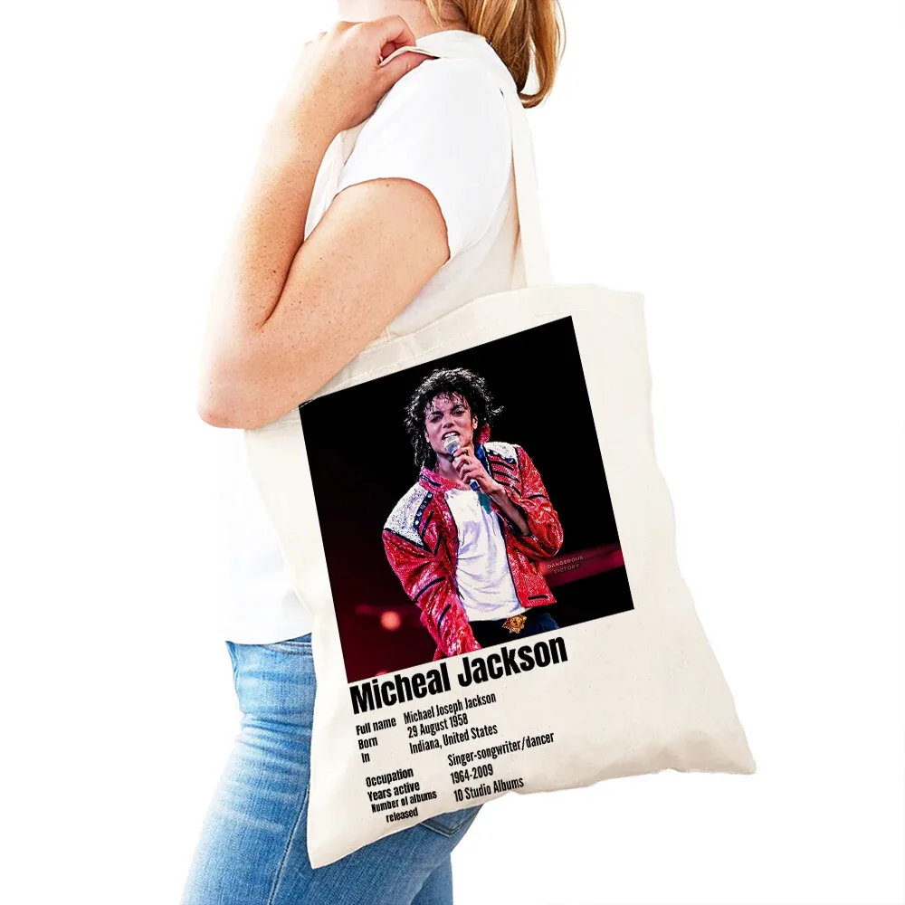 sacs à main michael jackson lady, double impression, super star, sac fourre-tout pour femme, léger, album, sac à main pour fille