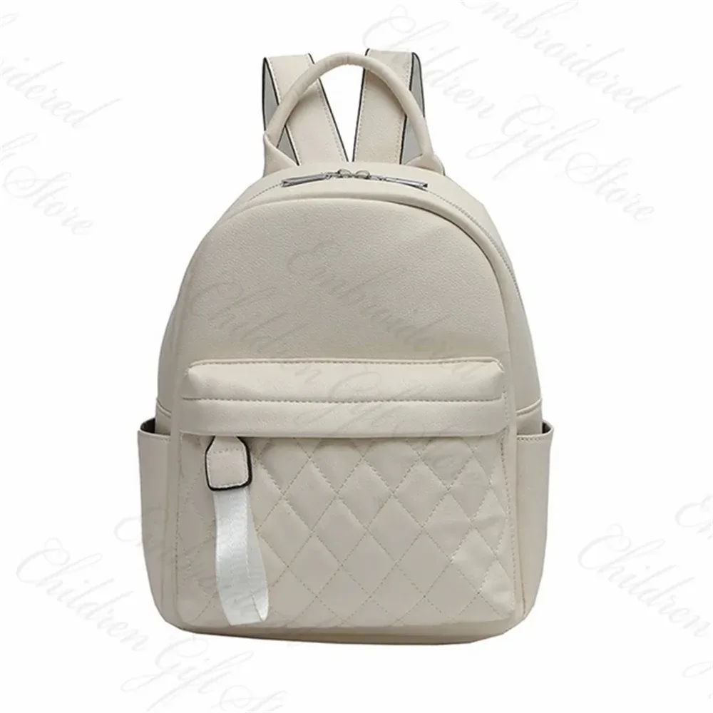 sac à dos en pu pour femmes, sac à dos léger personnalisé avec nom brodé, cadeau d'anniversaire pour fille, sacs à dos en cuir