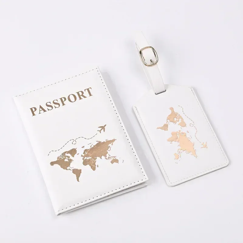 ensemble de porte-passeport de voyage pour femmes et hommes, housse de protection pour passeport de voyage, sacs étiquettes de bagages, accessoires de voyage
