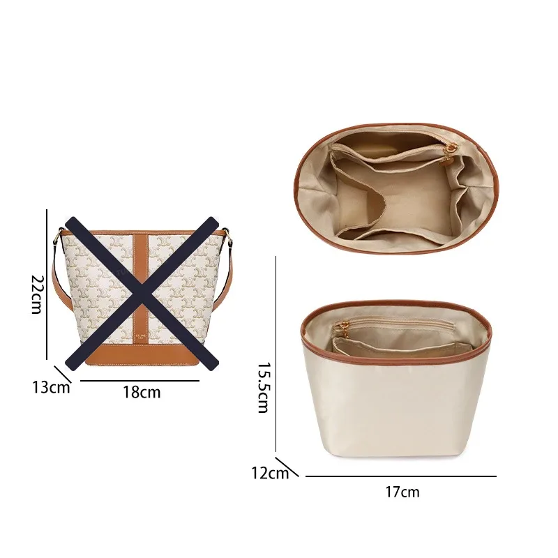 insert organisateur de sac à main léger pour sac en toile celine triomphe, intérieur de sac à main en soie et en nylon pour sacs de luxe