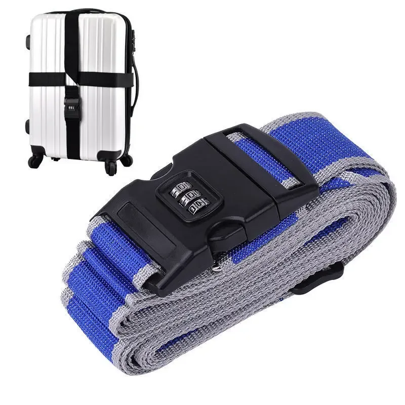 cipher lock ceinture de voyage trolley ceinture de sécurité boîte d'emballage de bagages sangle croisée valise emballage ceinture de sécurité renforcée sangle réglable