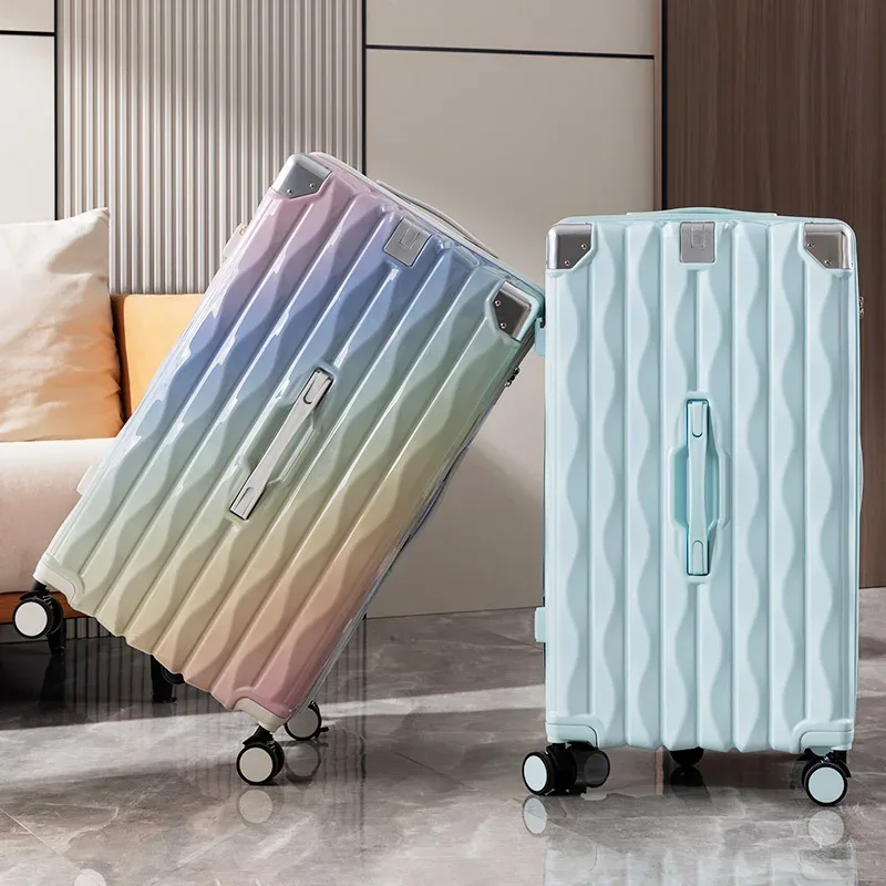 valise de voyage grande taille 24/26/28/30 pouces, valise à fermeture éclair en pc avec porte-gobelet usb, val
