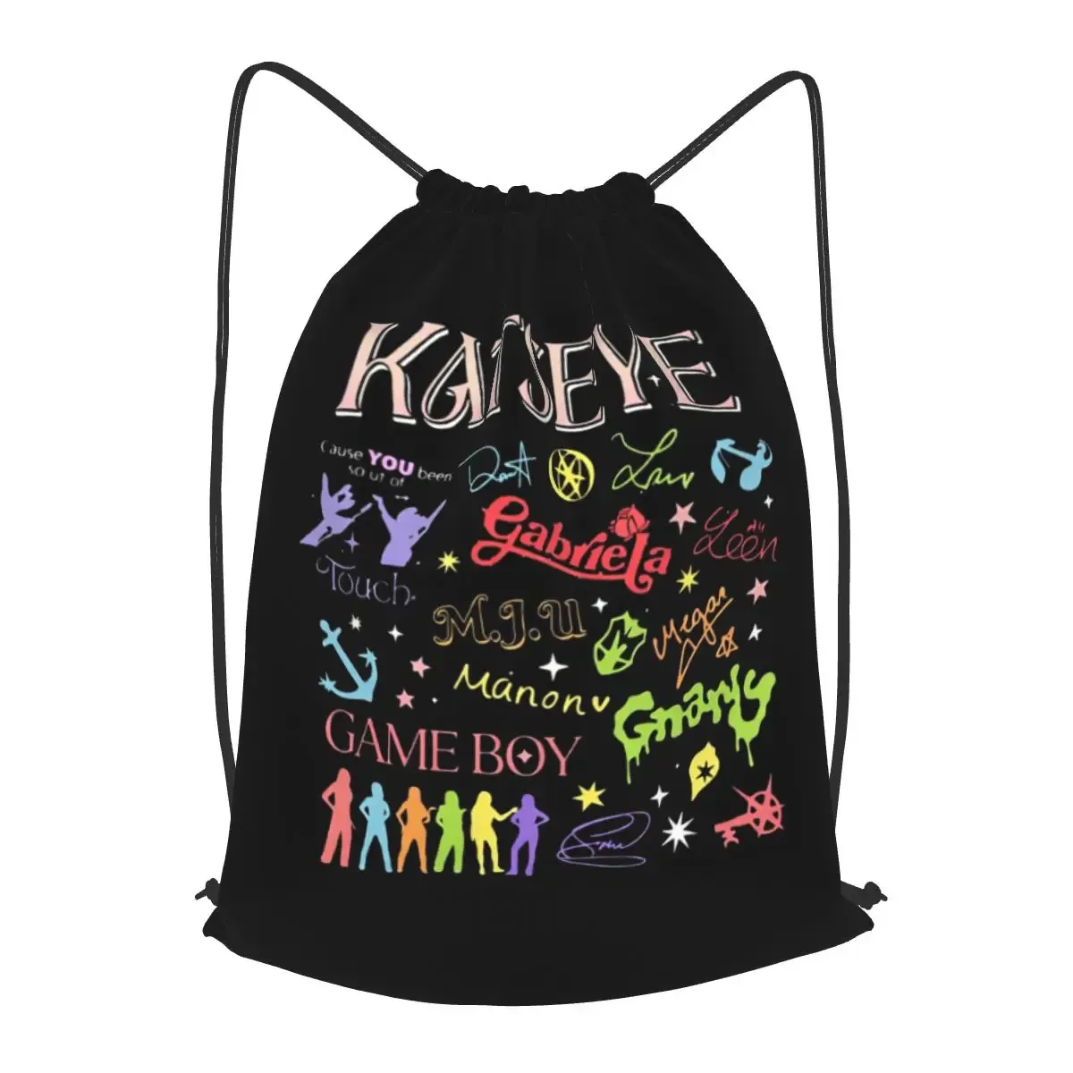 sacs à dos katseye eyekon kpop pour fans, sacs à cordon décontractés, sacs de sport, sacs à livres pour les voyages et l'école