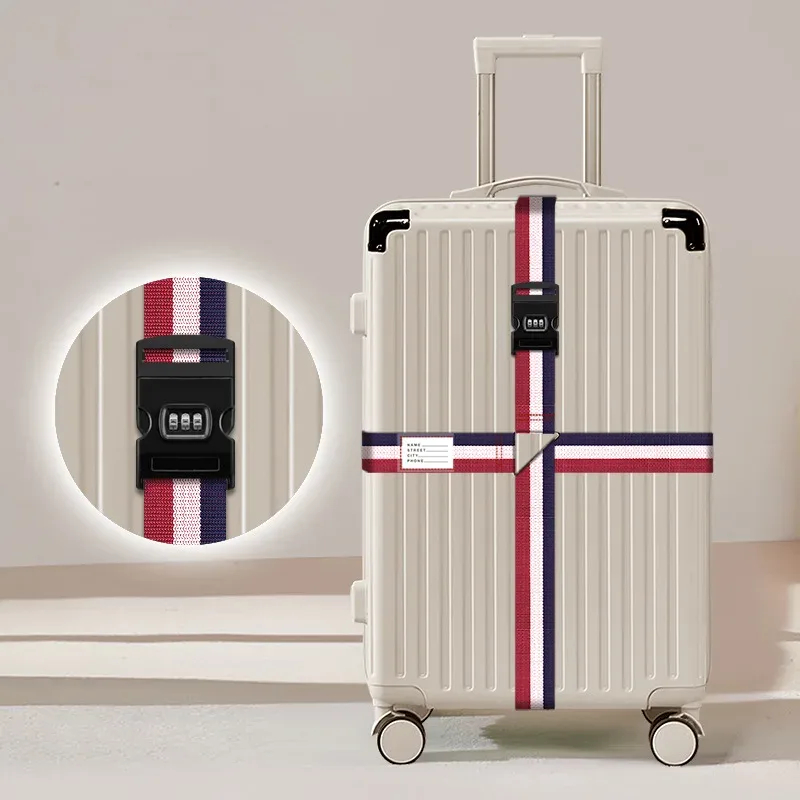 sangles à bagages avec cadenas à combinaison, sangles épaissies pour valises et chariots, sangles à cadenas à combinaison pour voyages internationaux