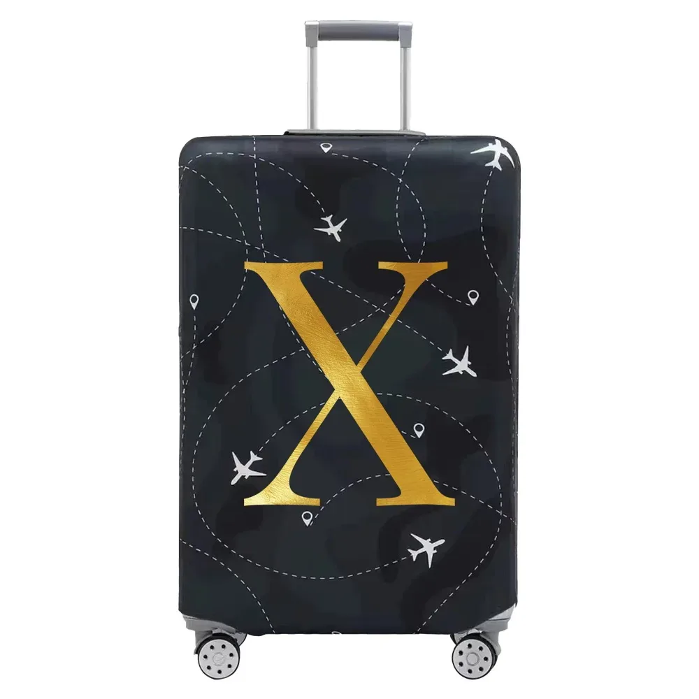 housse de protection pour compartiment à bagages, série de lettres, housse anti-poussière en tissu noir résistant à l'usure pour étui de voyage de 18 à 32 pouces
