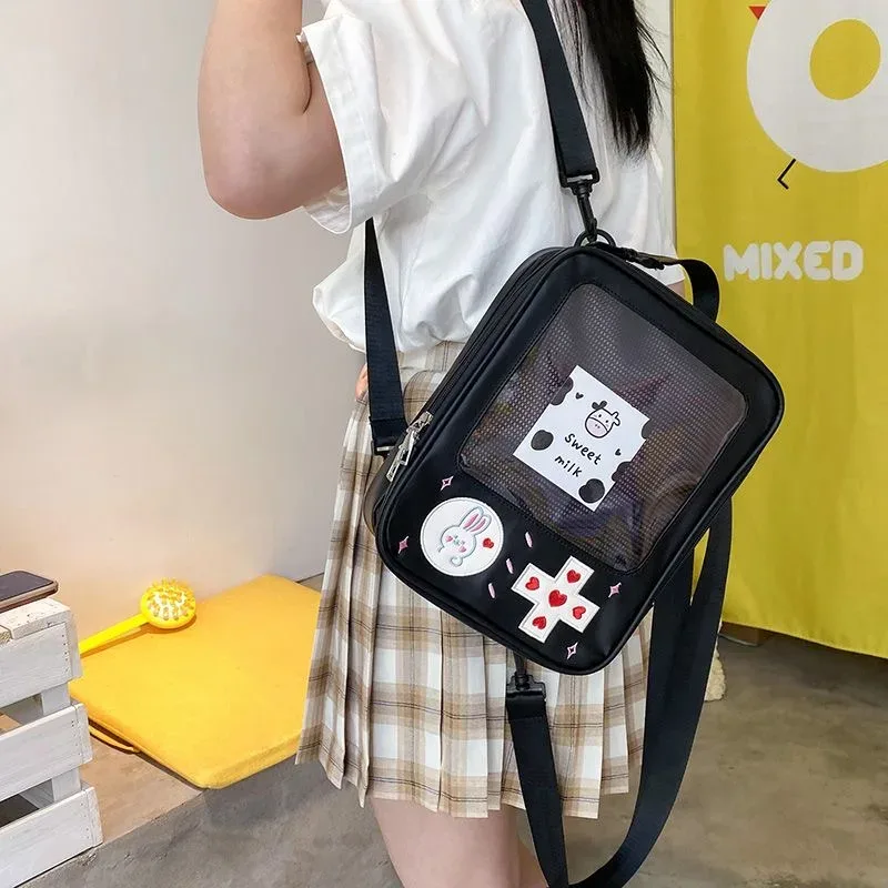 sac à dos lolita transparent pour femmes, sac à main japonais, sac à main fourre-tout, affichage de bricolage, poche transparente, fille kawaii, mignon, y2k