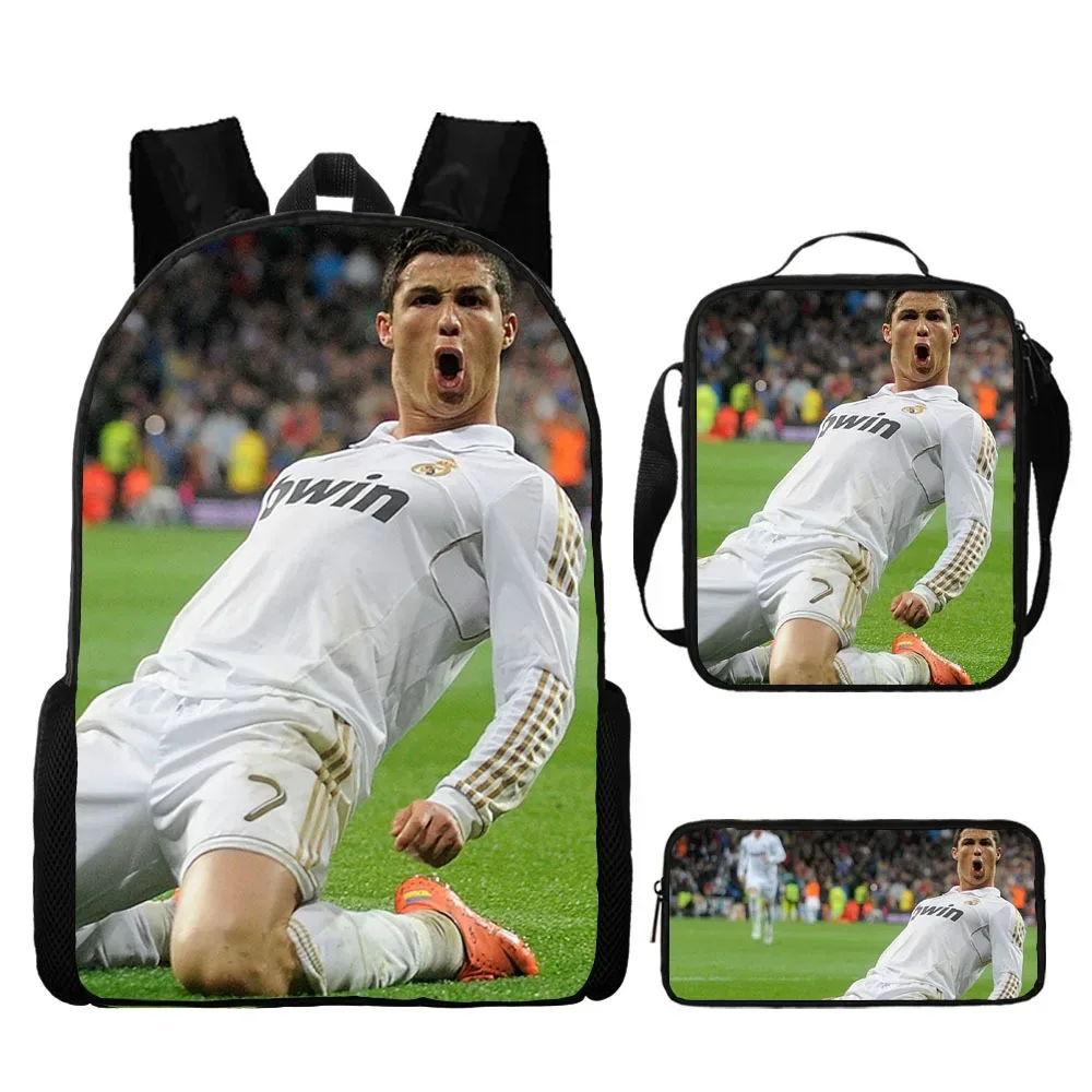 sac à dos d'école r-ronaldos pour enfants, sacs à bandoulière, sac à crayons-cr 7, sac à livres léger et décontracté pour garçons et filles, meilleur cadeau