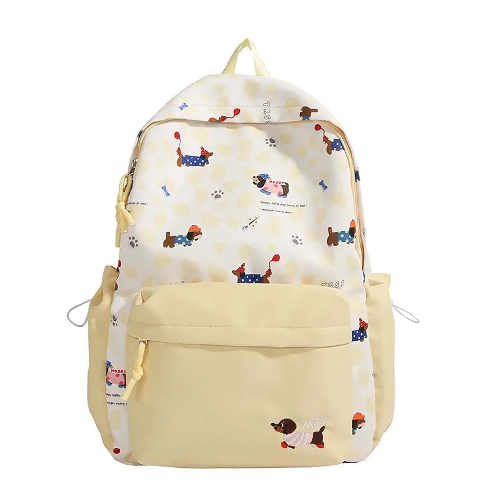 sac à dos en nylon pour étudiants, motif teckel, décontracté, durable, avec sangles fixes, en polyester, grande capacité, pour usage quotidien