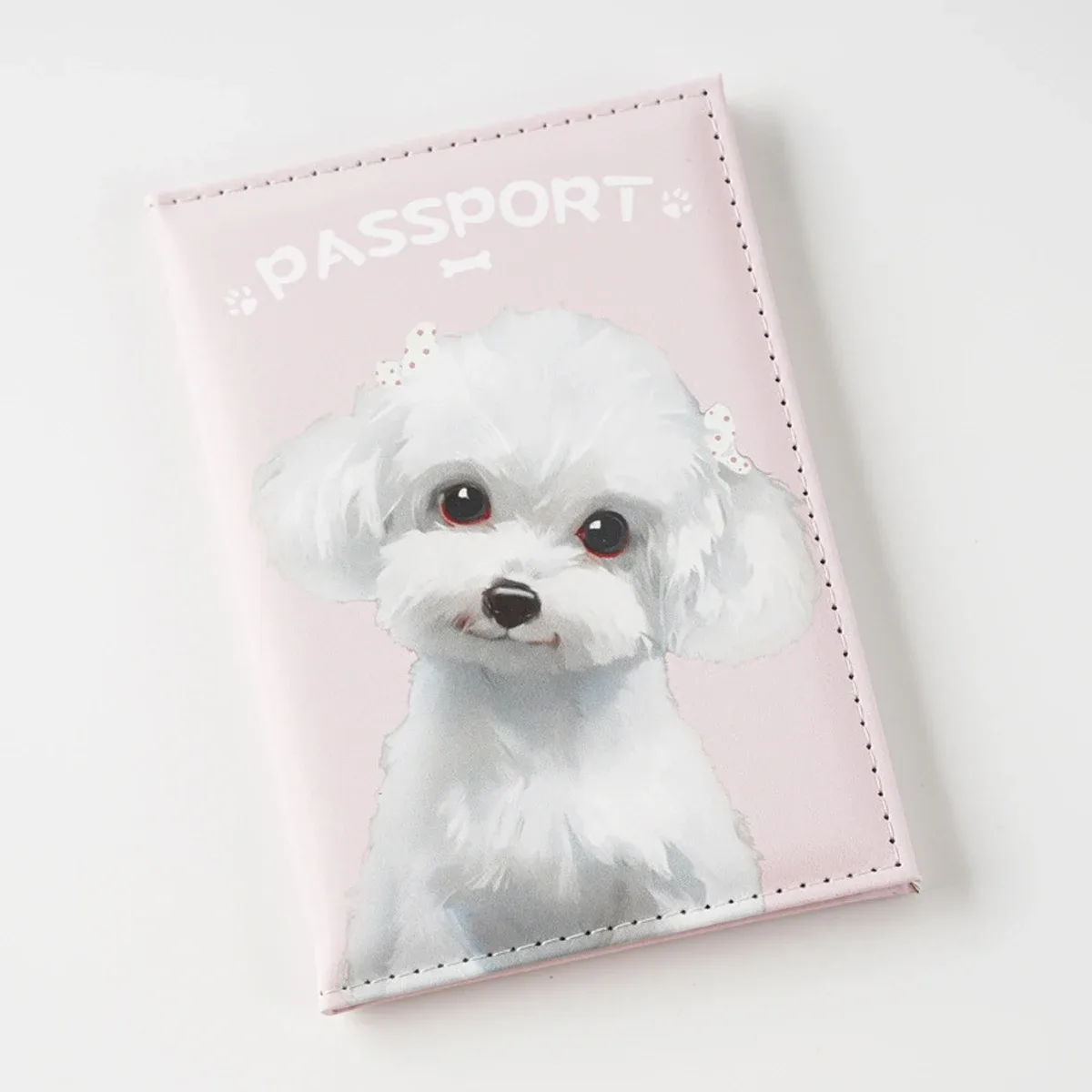clips de passeport chat chien mignon, porte-passeport imprimé dessin animé en cuir pu, porte-documents de voyage, housse de protection pour billets aériens