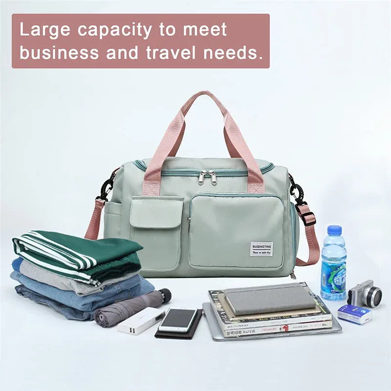 markroyal-sacs de voyage en toile imperméables pour femmes, sac de sport, sacs de sport, compartiment à chaussures initié, sac à main de poche, livraison directe