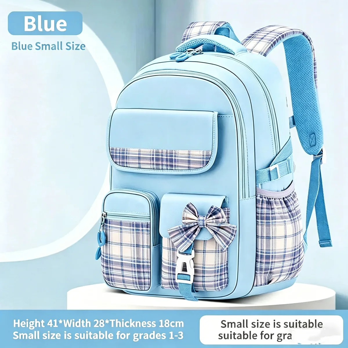 sac à dos à carreaux pour protection de la colonne vertébrale, ergonomique, pour élèves du primaire, filles, grande capacité, léger et étanche