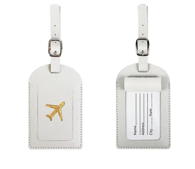 étiquette de bagage en cuir, couverture de passeport, accessoires de sac de valise de voyage, carte d'identité, adresse, porte-nom, étiquette de sac d'embarquement
