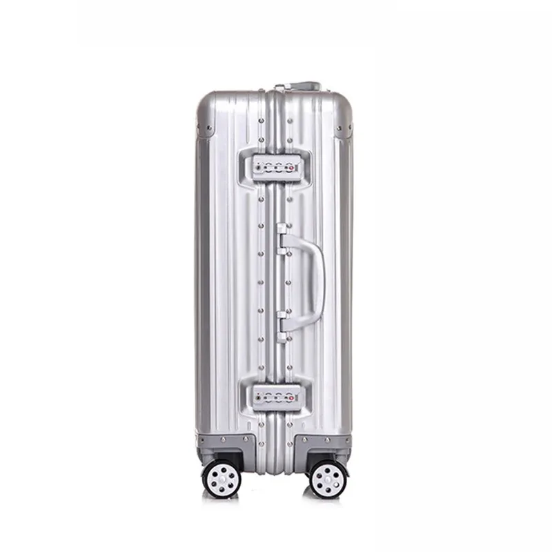 100% valise en aluminium offre spéciale 20/30 pouces bagage roulant boîtier de chariot valise en métal bagage de voyage cabine valises à main