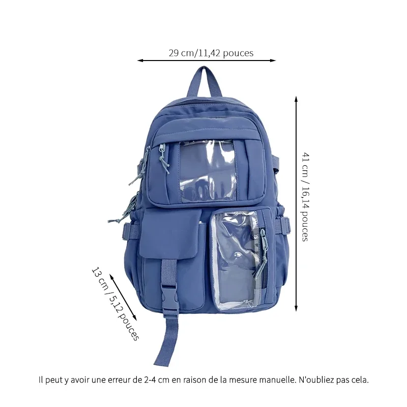 nouveau sac à dos en nylon mignon, adapté aux jeunes filles, aux étudiantes et aux femmes, sac à dos multi-poches pour étudiantes