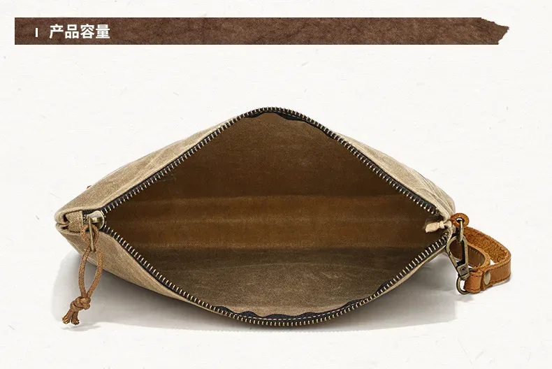 pochette zippée en toile cirée rétro et minimaliste, trousse de toilette personnalisée, trousse à crayons zippée, organisateur polyvalent, sac pour homme