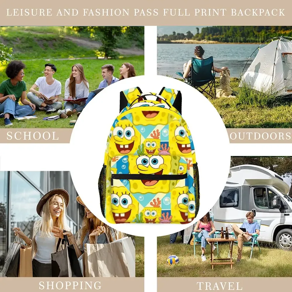sac à dos bob l'éponge, sac d'école de dessin animé, sac à dos de voyage léger pour garçons et filles