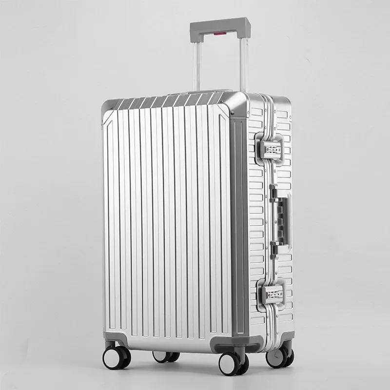 nouvelle valise à roulettes haut de gamme en aluminium-magnésium 100 %, idéale pour les voyages, parfaite pour les valises de marque spinner