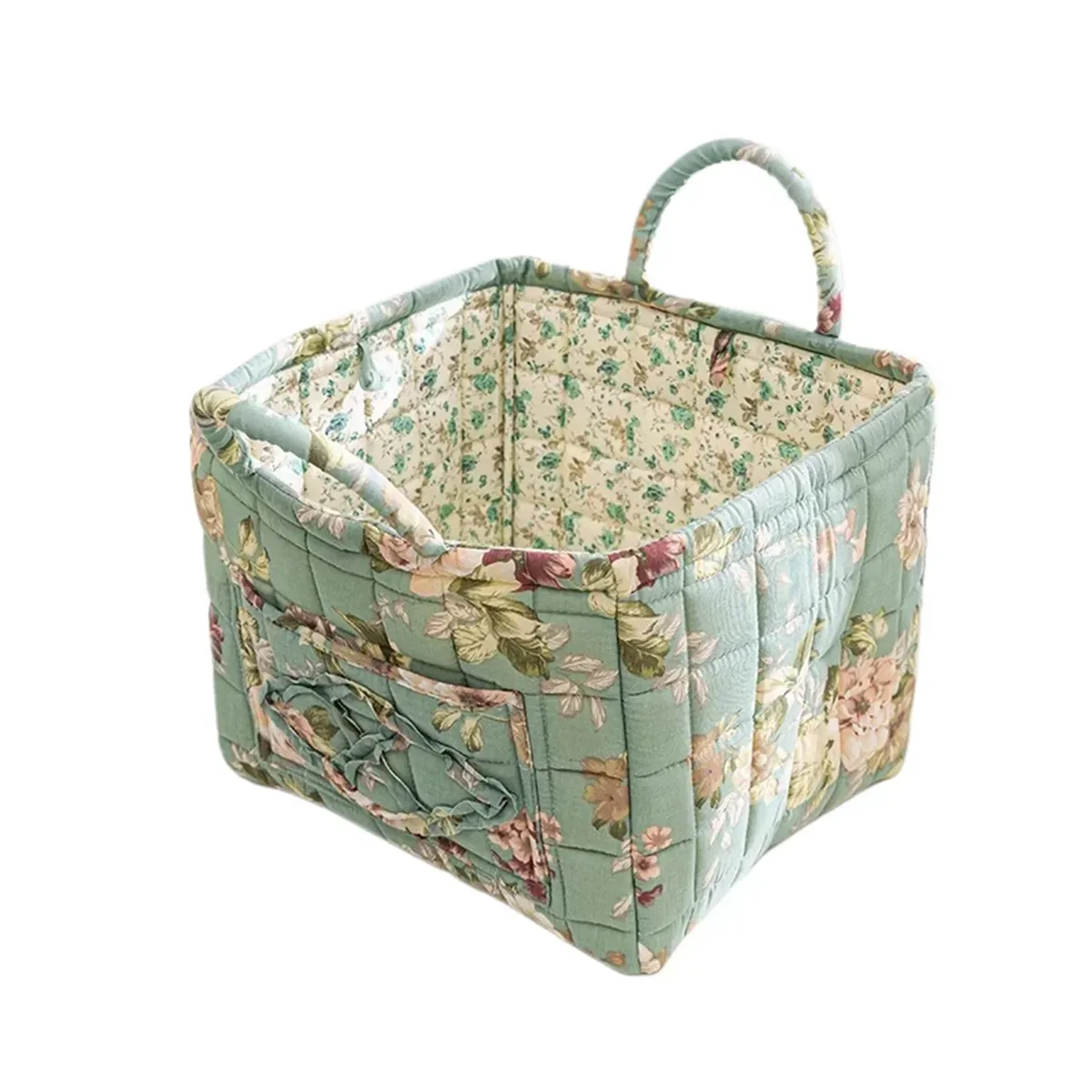 panier de rangement à motifs floraux pour femmes, paniers à linge doux en tissu de grande capacité avec poignées faciles à transporter, sac fourre-tout de voyage