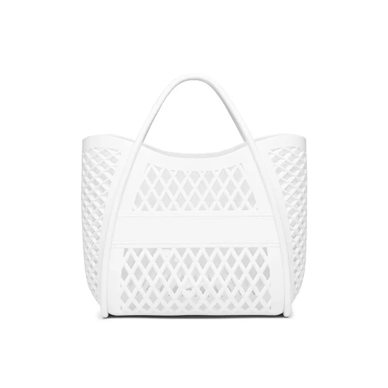sacs fourre-tout kizzy clear jelly pour femmes, sac de plage léger et imperméable avec dessus ouvert et découpe en treillis