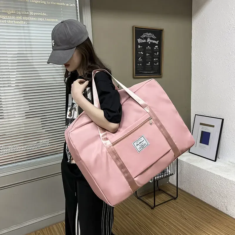 Nouveau sac de voyage en nylon grande capacité, bagage à bandoulière portable avec rangement pliable pour déménagement et voyage en avion