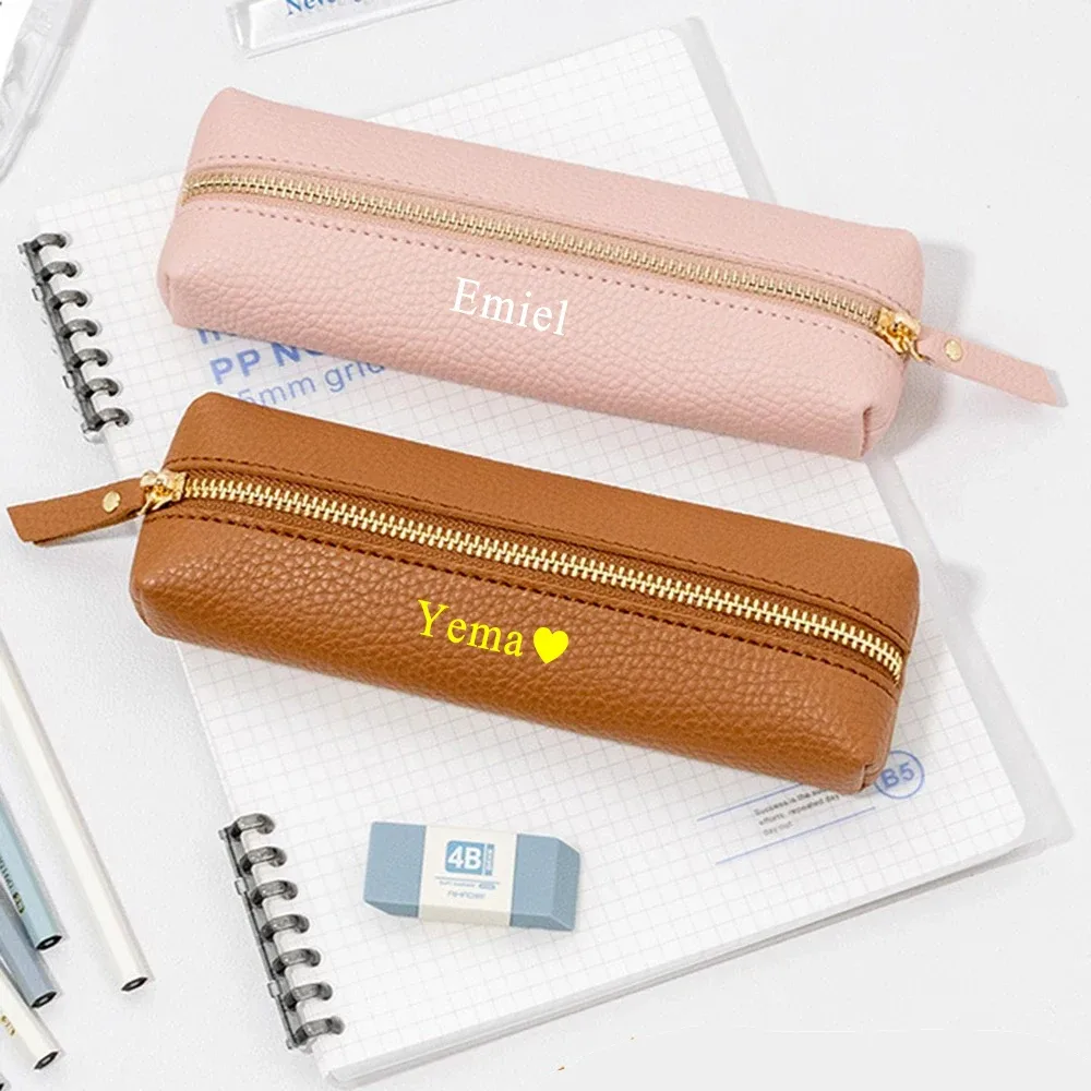 pochette à maquillage en cuir personnalisée, étui à crayons portable et souple, sac cosmétique multifonctionnel pour le rangement et les voyages, pour un usage quotidien
