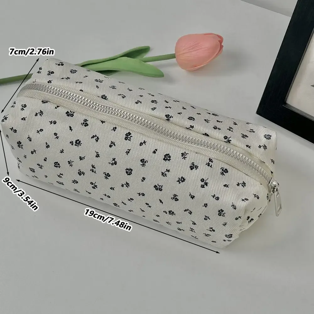 sac à stylos à imprimé floral mignon, trousse à crayons multifonctionnelle de grande capacité, sac de papeterie, cadeau