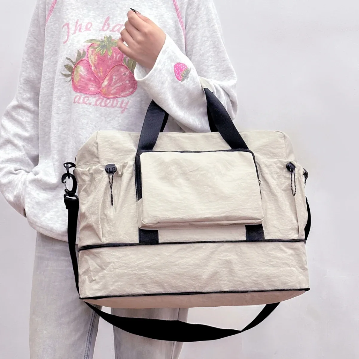 sac de voyage de grande capacité pour les courts voyages, sac de rangement pour bagages, sac de sport léger et