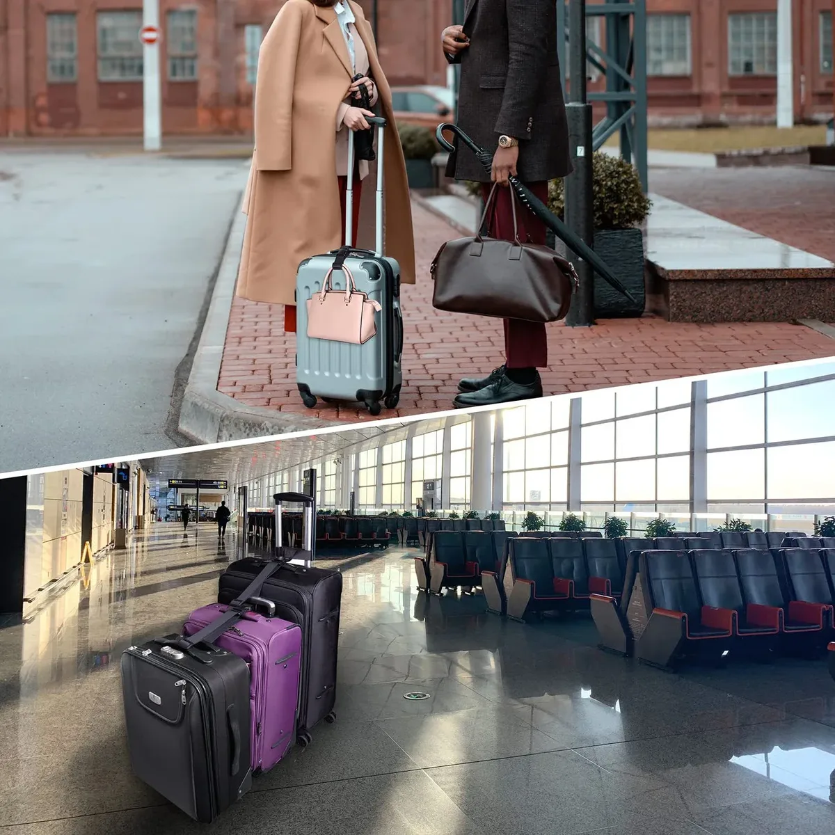 connecteur de sangle de bagage réglable – attache de bagage en nylon durable en forme de t avec boucle amovible pour un voyage sécurisé
