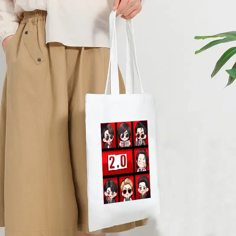 sacs en toile blanche arirang world tour 2026, sac fourre-tout pliable, sac à main de grande capacité, sac de shopping multifonctionnel, cadeau pour fans kpop