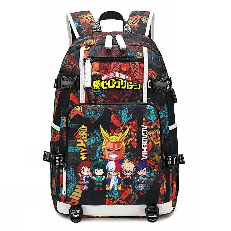 sac à dos d'école imprimé my hero academia, sac à dos unisexe de grande capacité pour garçons et filles, sac à dos de voyage décontracté