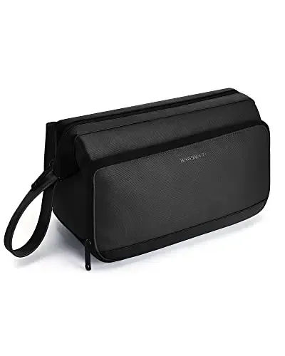 bagsmart-trousse de toilette pour homme, grande ouverture, voyage, eau, degré, rasage, hygiène, douche, essentiels de voyage