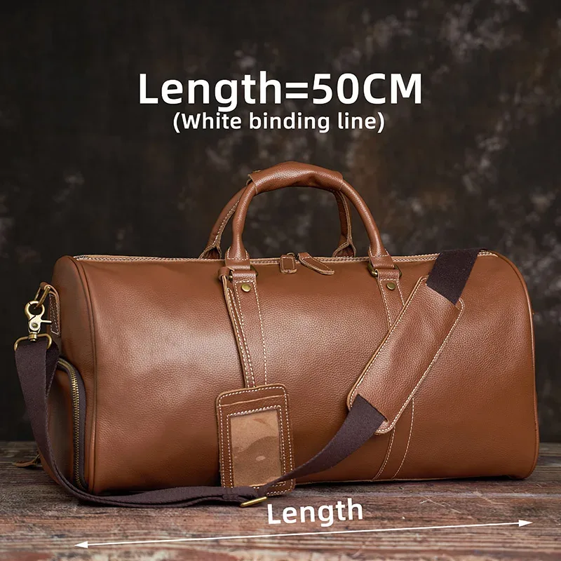 nupugoo – sac de voyage en cuir véritable pour hommes, bagage à main décontracté de grande capacité, pochette à épaule pour ordinateur portable 17 pouces