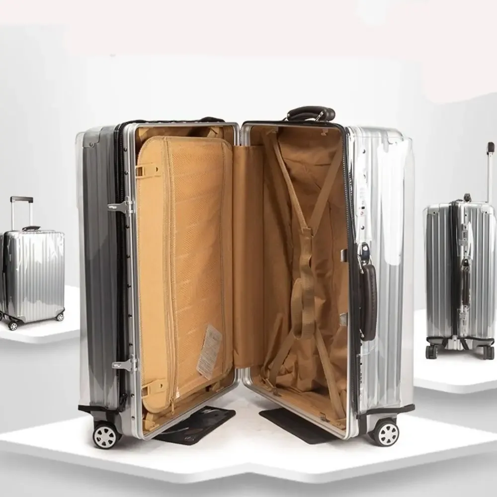 Housse de valise transparente en PVC, imperméable, résistante à l'usure, anti-poussière, accessoires de voyage, aucun démontage requis