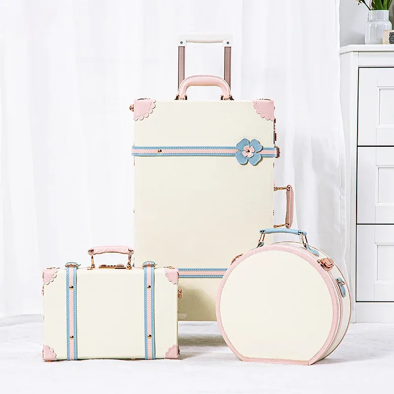valise en cuir vintage, porte-bagages rétro, valises à roulettes en laiton antique, porte-bagages de 22 pouces, valise de voyage