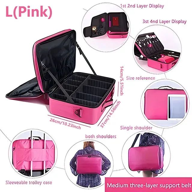 trousse à cosmétiques de grande capacité, boîte à outils de maquillage de manucure étanche, trousse de maquillage pour voyage, nouvelle trousse de maquillage professionnelle pour outils de tatouage