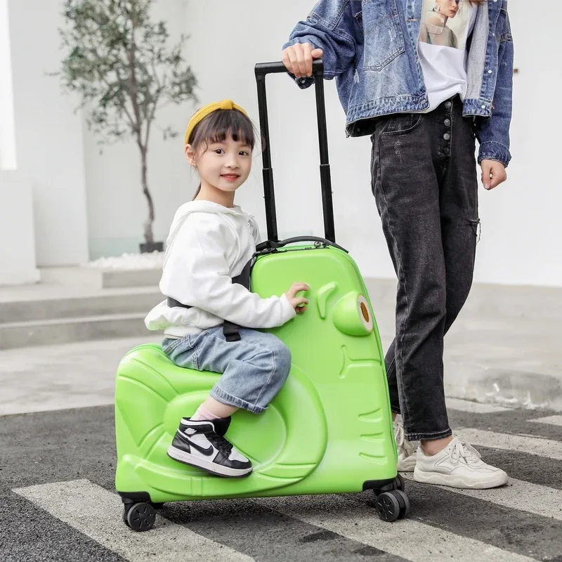joli bagage d'escargot pouvant être monté, boîte à roulettes pour enfants, roue universelle féminine, valise de 20 "24", remorque de voyage en alliage d'aluminium