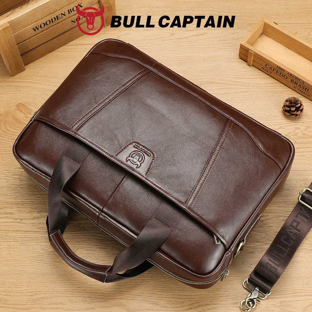 sac à main pour homme bullcaptain, sacoche en cuir de première qualité, sacoche pour ordinateur portable artisanale avec plusieurs compartiments, sac à bandoulière pour affaires