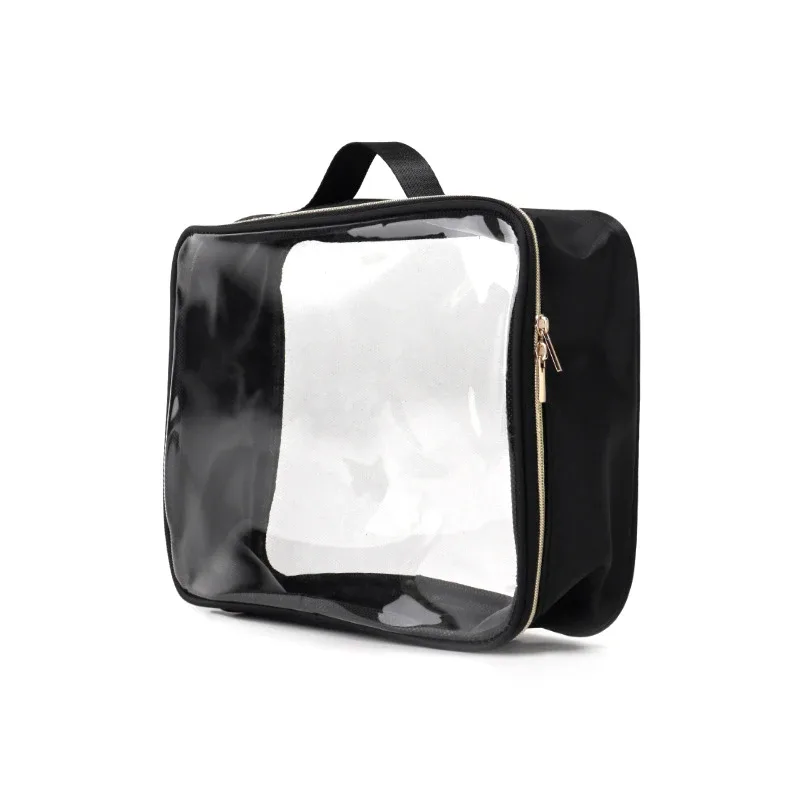 sac de lavage de voyage portable pour femmes, pochette de rangement transparente et étanche pour maquillage, organisateur de cosmétiques de grande capacité, étui de beauté pour femmes