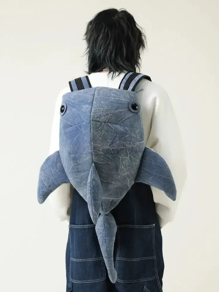 sac à dos en forme de requin baleine, sac de voyage durable de grande capacité pour femmes et hommes, mignon sac à dos de dessin animé de rue en plein air, cartable d'étudiant