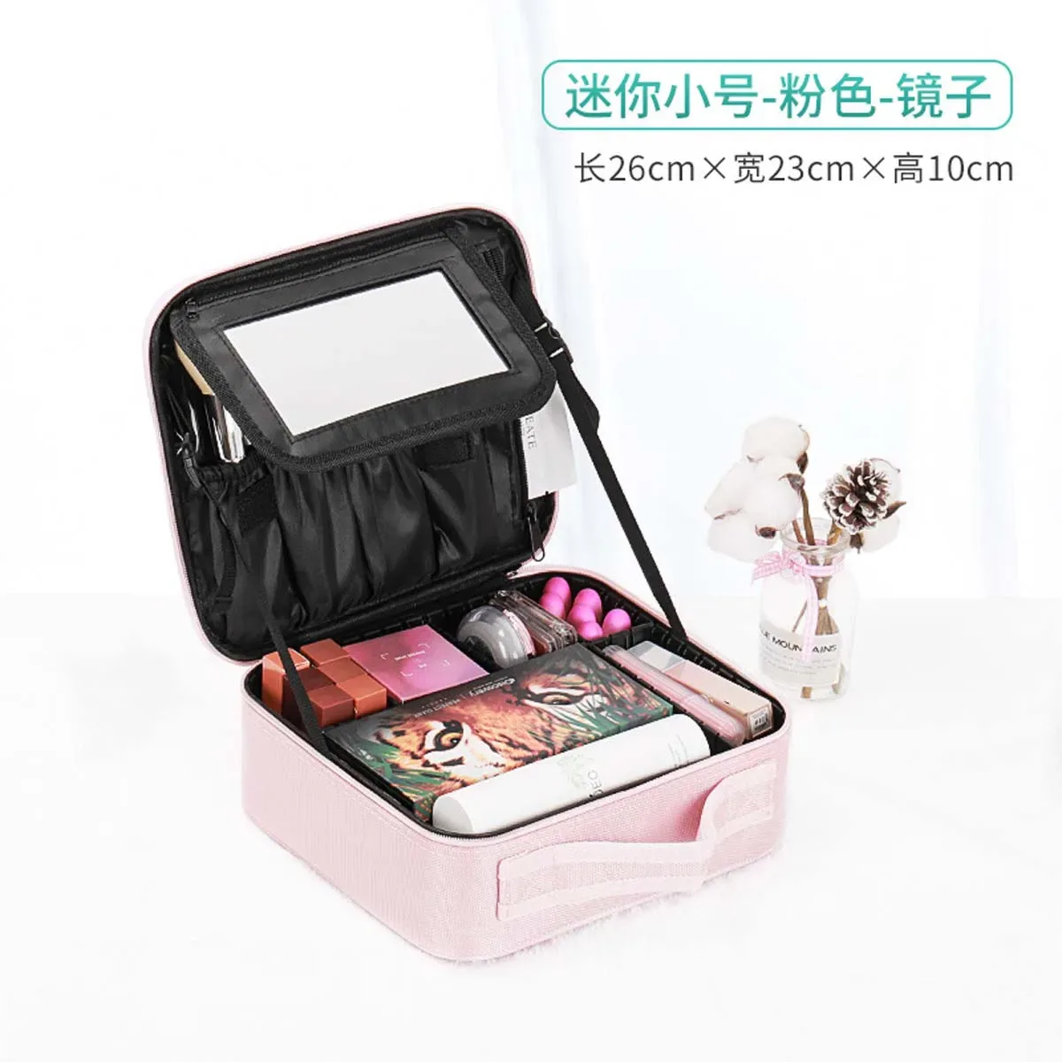 trousse de maquillage professionnelle pour femmes, avec miroir, séparateur réglable, boîte de maquillage de voyage, nouvelle grande capacité, tatouage des ongles, portable