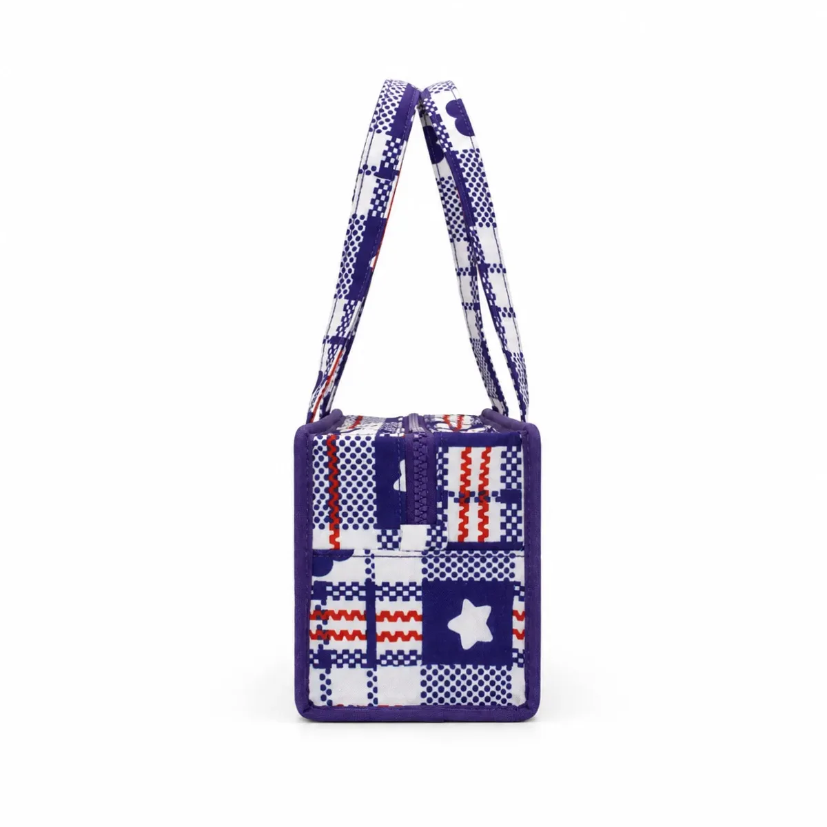 sac à main en nylon à carreaux au design unique, sac à bandoulière créatif avec broderie imprimée, sac sous le bras de grande capacité pour femmes
