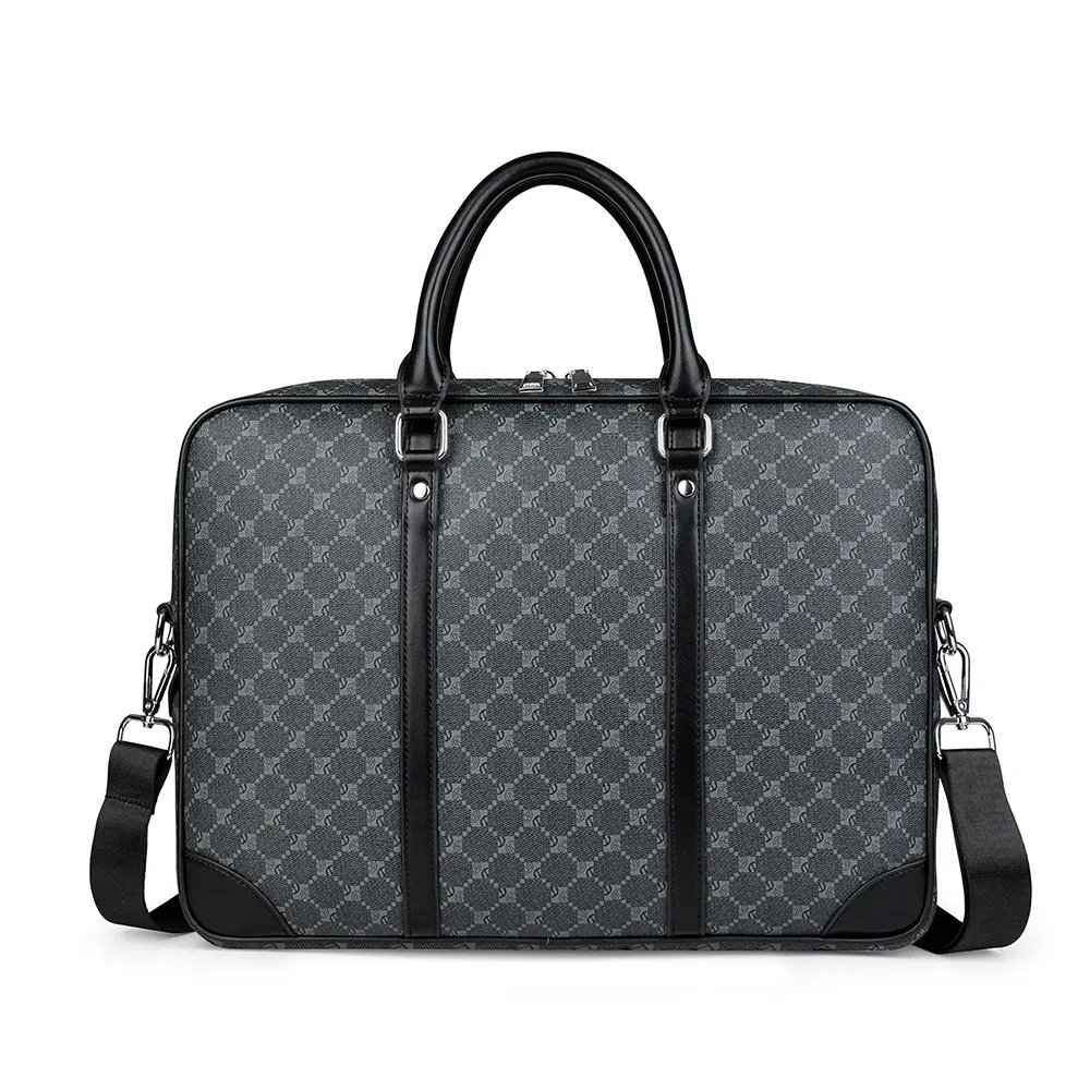 nouvelle mode de luxe en cuir pu affaires hommes porte-documents hommes messager sac à main ordinateur portable concepteur mâle épaule