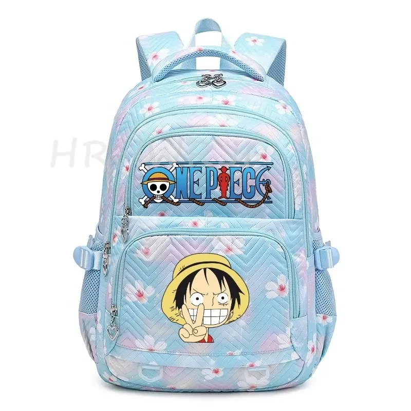 sacs à dos anime one piece légers avec fermoir, imprimé violet monkey d luffy, pour garçons et filles, grande capacité, pour adolescents, ordinateur portable, école, voyage, mochila